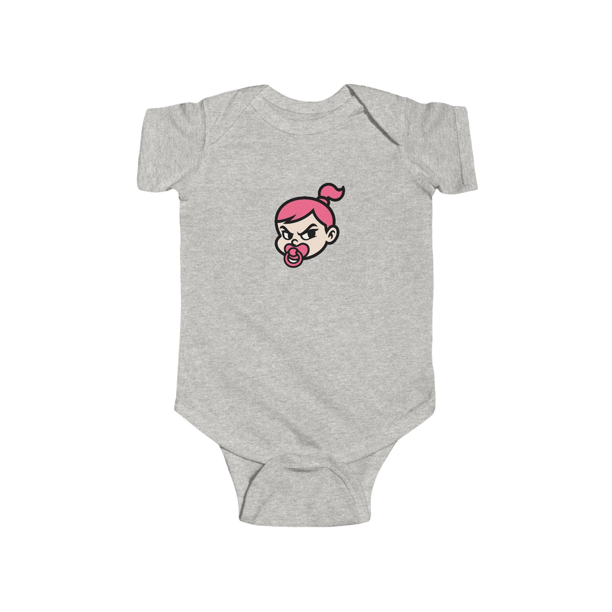 Pink Baby Face Pacifier Infant Bodysuit | Cute Cartoon Baby Head